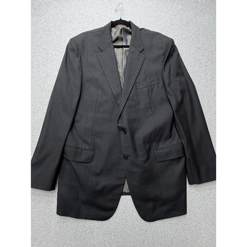 Hickey Freeman Suit Jacket Mens 46 Long Gray Wool Tasmanian Loro Piana USA